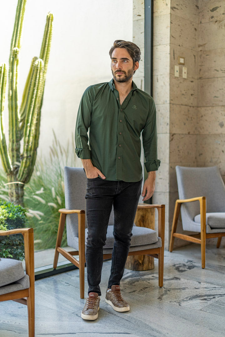 Camisa verde militar FOR2627