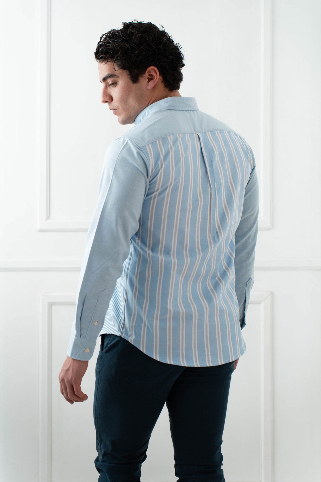 camisa de rayas con bolsillo CB-702-H