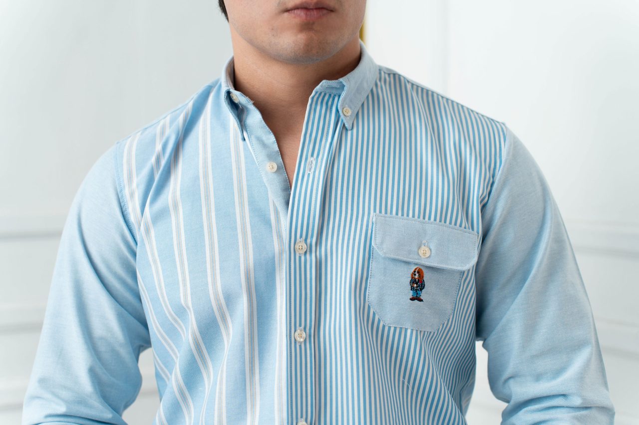 camisa de rayas con bolsillo CB-702-H